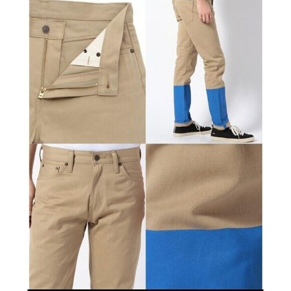 Levi's 508 Men's 30X32 Regular Fit Tappered Leg Colorblock Tan/Blue Urban Jeans - Picture 1 of 12